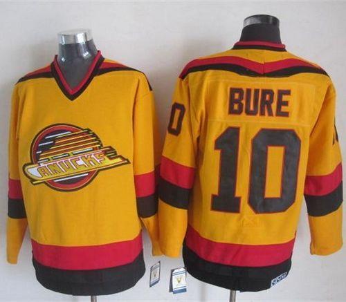 Canucks #10 Pavel Bure Gold CCM Throwback Stitched Jersey