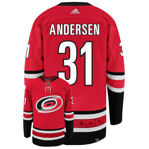 Carolina Hurricanes #31 Frederik Andersen Red Stitched Jersey