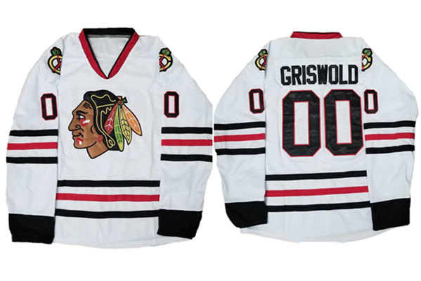 Chicago Blackhawks #00 Clark Griswold White Stitched Jersey