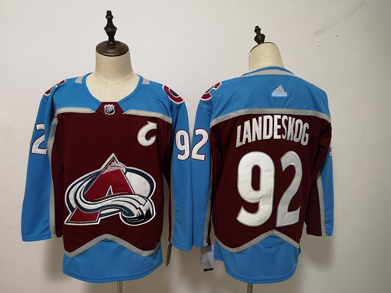 Colorado Avalanche #92 Gabriel Landeskog Burgundy Stitched Adidas Jersey