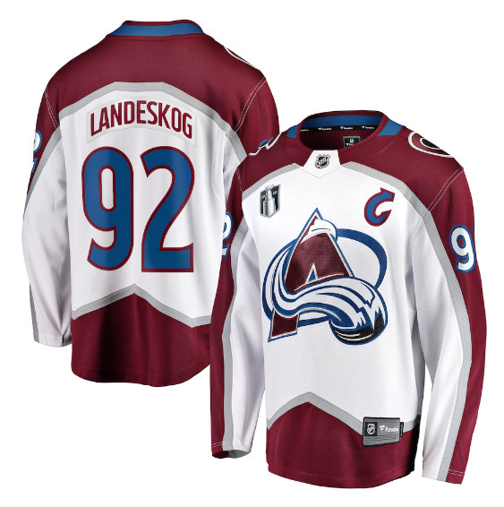 Colorado Avalanche #92 Gabriel Landeskog White 2022 Stanley Cup Final Patch Stitched Jersey