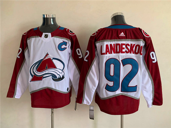 Colorado Avalanche #92 Gabriel Landeskog White Stitched Jersey