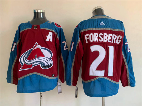 Colorado Avalanche #21 Peter Forsberg Burgundy Stitched Jersey