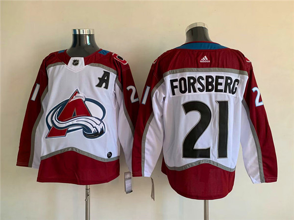 Colorado Avalanche #21 Peter Forsberg White Stitched Jersey