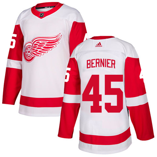 Detroit Red Wings #45 Jonathan Bernier White Stitched Jersey