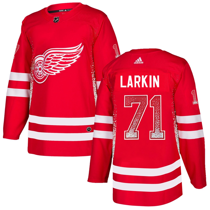 Detroit Red Wings #71 Dylan Larkin Red Drift Fashion Stitched Jersey