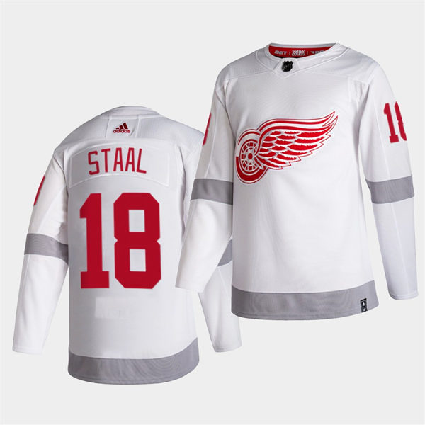 Detroit Red Wings #18 Marc Staal White 2020-21 Reverse Retro Stitched Jersey