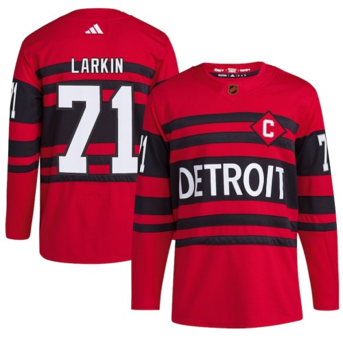 Detroit Red Wings #71 Dylan Larkin Red 2022 23 Reverse Retro Stitched Jersey
