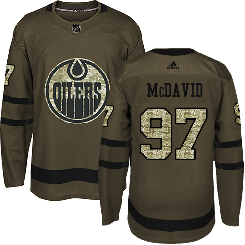 Edmonton Oilers #97 Connor McDavid Green Salute To Service Stitched Jersey