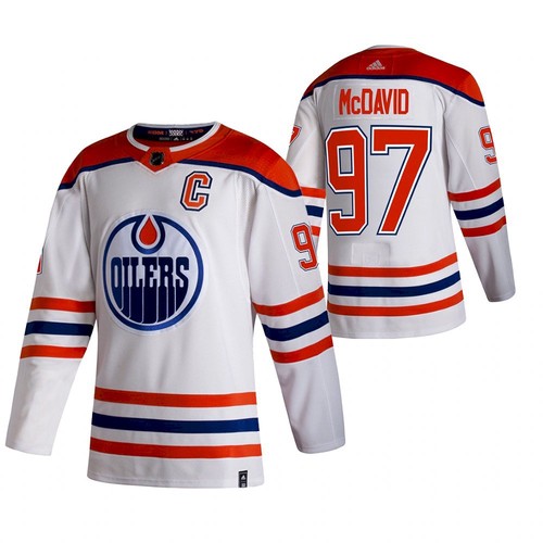 Edmonton Oilers #97 Connor McDavid White 2020-21 Reverse Retro Stitched Jersey