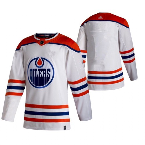 Edmonton Oilers White 2020-21 Reverse Retro Stitched Jersey