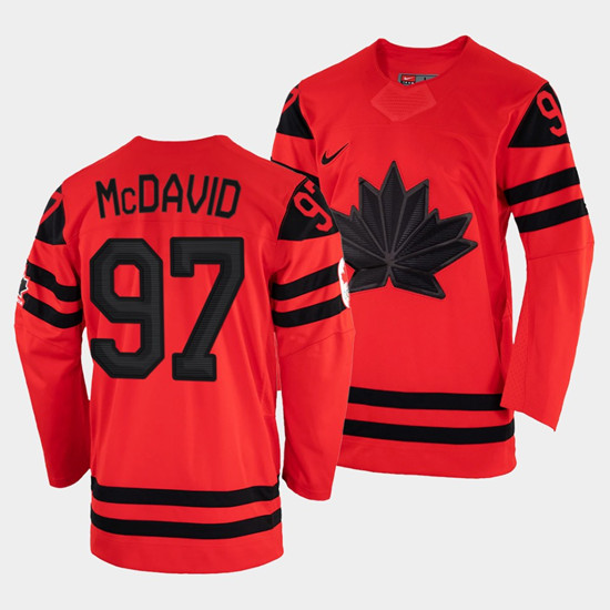 Edmonton Oilers #97 Connor McDavid Canada 2022 Red Beijing Winter Olympic Stitched Jersey