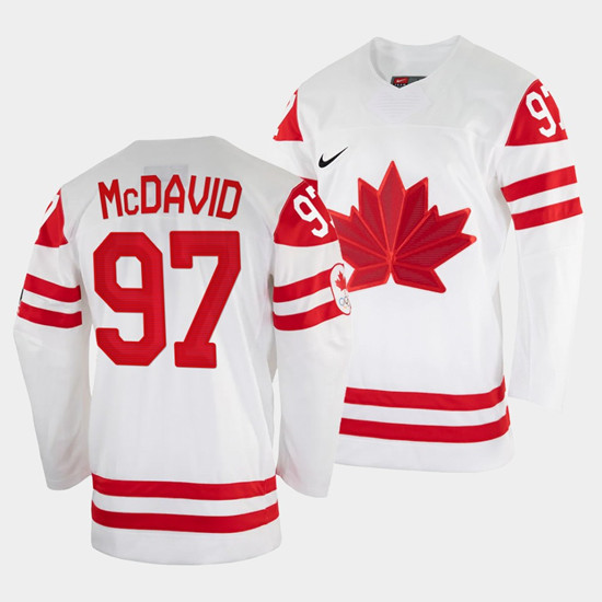Edmonton Oilers #97 Connor McDavid Canada 2022 White Beijing Winter Olympic Stitched Jersey
