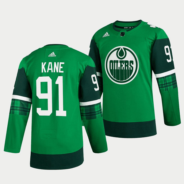 Edmonton Oilers #91 Evander Kane Green Warm-Up Stitched Jersey