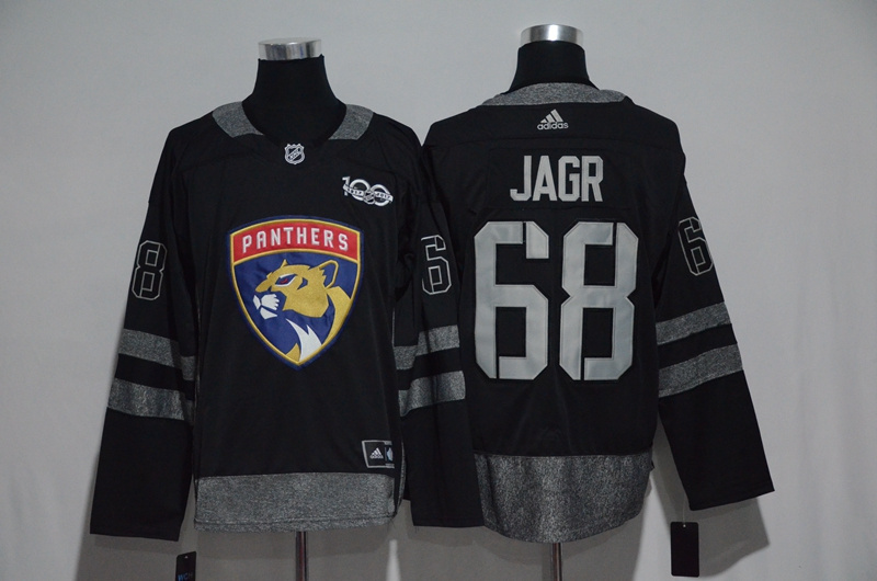 Florida Panthers #68 Jaromir Jagr Black 1917-2017 100th Anniversary Stitched Jersey