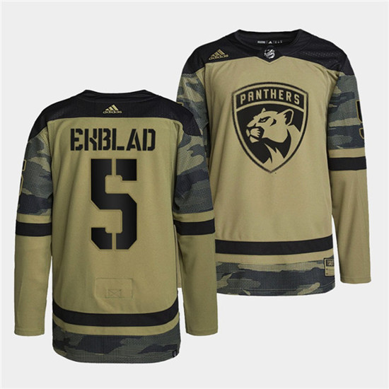 Florida Panthers #5 Aaron Ekblad 2022 Camo Military Appreciation Night Stitched Jersey