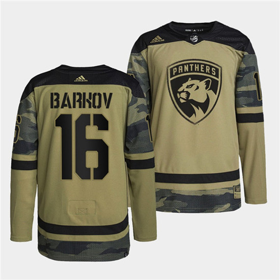 Florida Panthers #16 Aleksander Barkov 2022 Camo Military Appreciation Night Stitched Jersey