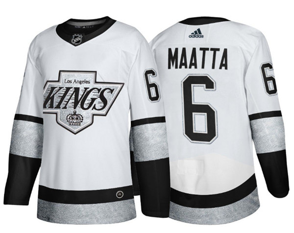 Los Angeles Kings #6 Olli Maatta White Throwback Stitched Jersey