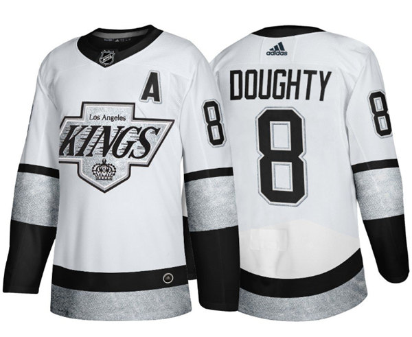 Los Angeles Kings #8 Drew Doughty White Throwback Stitched Jersey