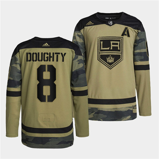 Los Angeles Kings #8 Drew Doughty 2022 Camo Military Appreciation Night Stitched Jersey