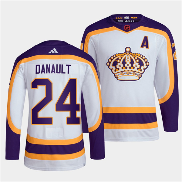 Los Angeles Kings #24 Phillip Danault White 2022 Reverse Retro Stitched Jersey