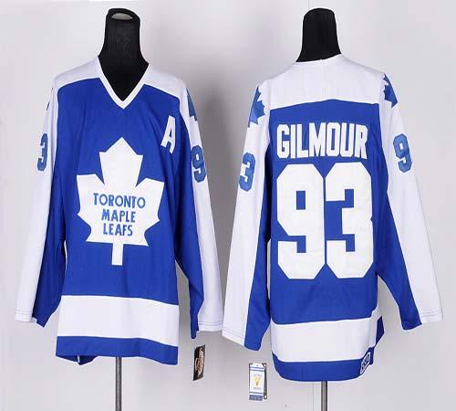 Maple Leafs #93 Doug Gilmour Blue White CCM Throwback Stitched Jersey