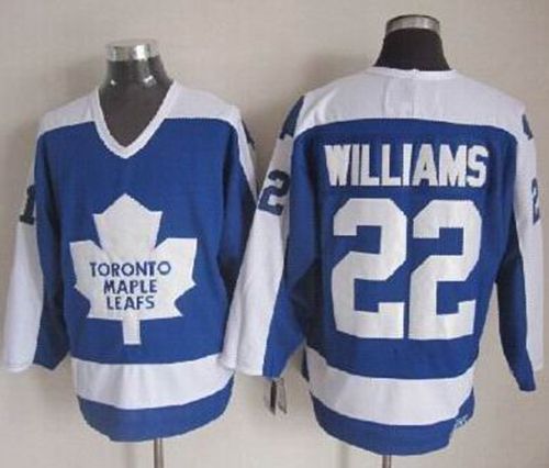 Maple Leafs #22 Tiger Williams Blue White CCM Throwback Stitched Jersey