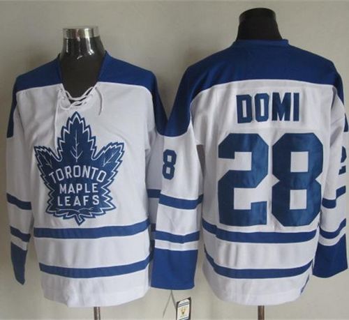 Maple Leafs #28 Tie Domi White CCM Throwback Winter Classic Stitched Jersey