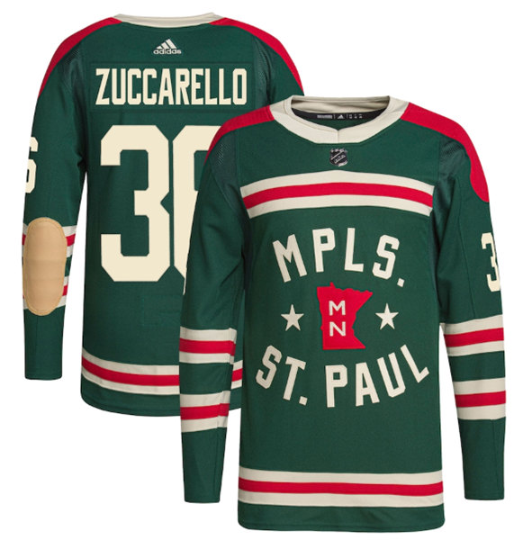 Minnesota Wild #36 Mats Zuccarello 2022 Green Winter Classic Stitched Jersey