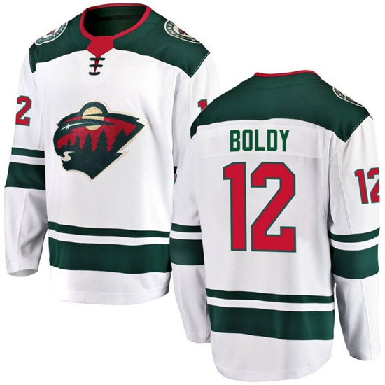 Minnesota Wild #12 Matthew Boldy 2021 Jersey White Away Breakaway Stitched Jersey