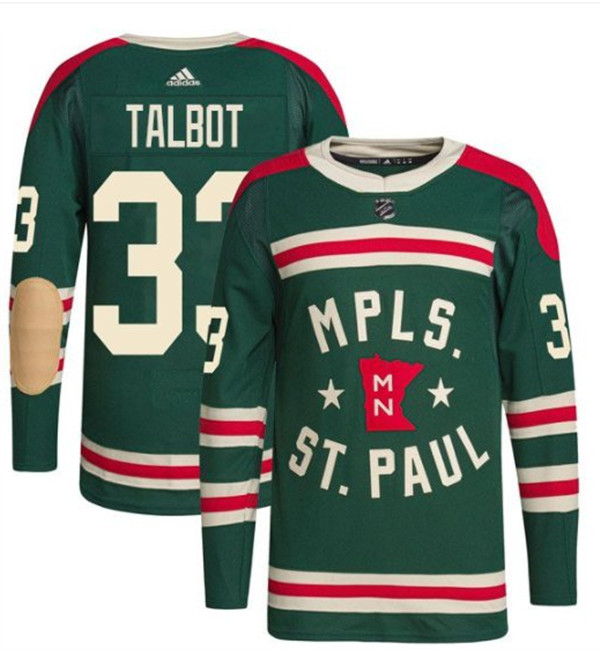 Minnesota Wild #33 Cam Talbot 2022 Green Winter Classic Stitched Jersey