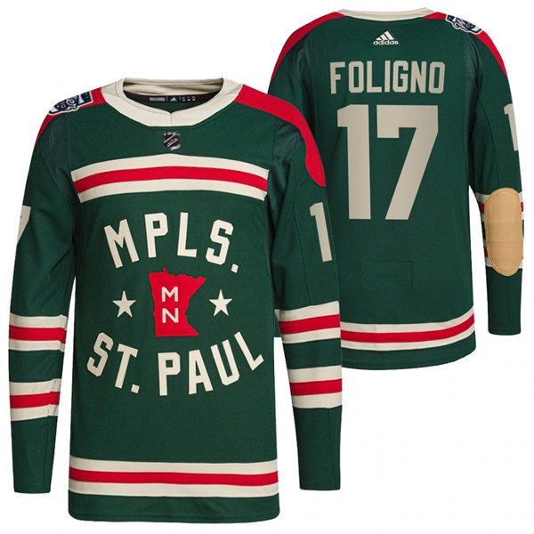 Minnesota Wild #17 Marcus Foligno 2022 Green Winter Classic Stitched Jersey