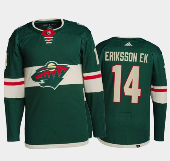 Minnesota Wild #14 Joel Eriksson Ek Green Stitched Jersey