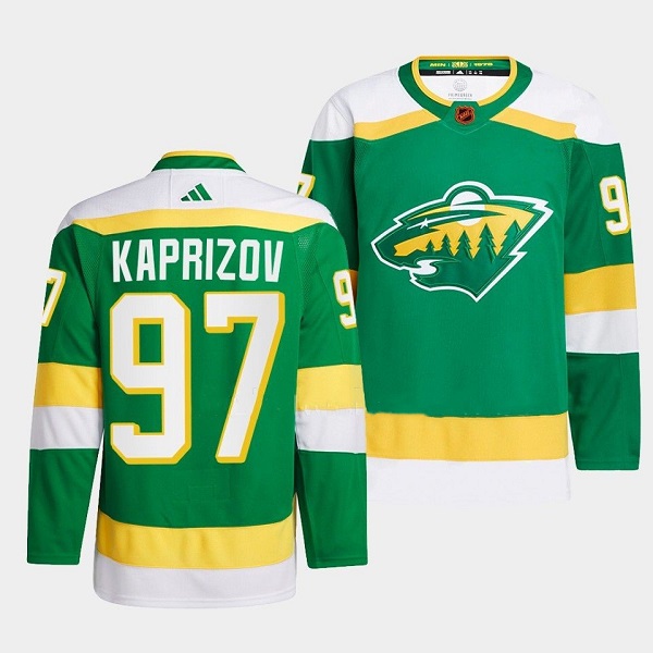 Minnesota Wild #97 Kirill Kaprizov Green 2022-23 Reverse Retro Stitched Jersey