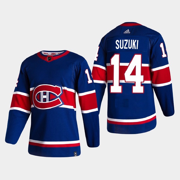 Montreal Canadiens #14 Nick Suzuki Blue Stitched Jersey