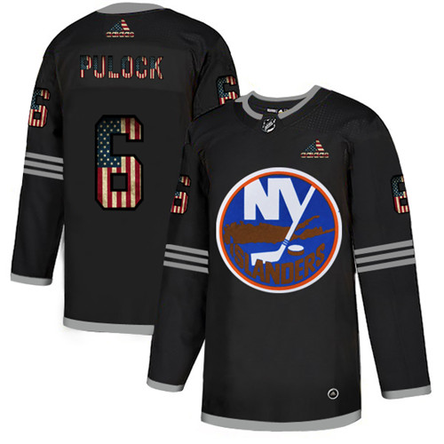 New York Islanders #6 Ryan Pulock 2020 Grey USA Flag Stitched Jersey