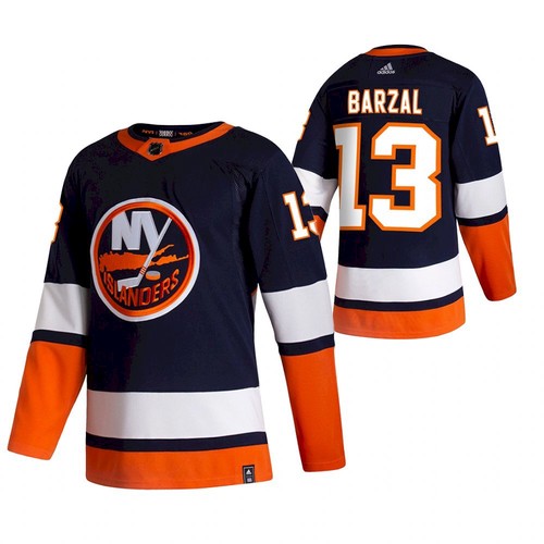 New York Islanders #13 Mathew Barzal 2021 Black Reverse Retro Stitched Jersey