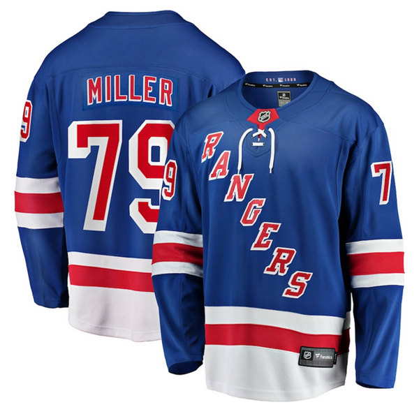 New York Rangers #79 K'Andre Miller Blue Home Stitched Jersey