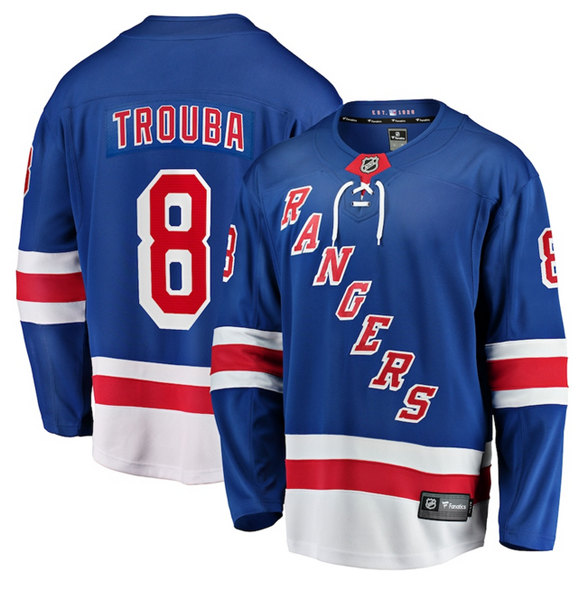 New York Rangers #8 Jacob Trouba Blue Home Stitched Jersey