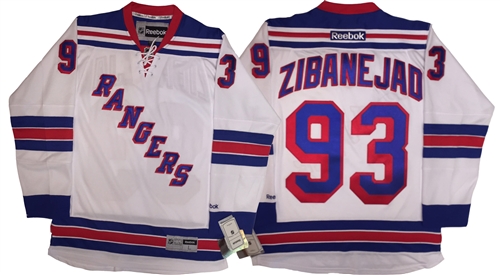 New York Rangers #93 Mika Zibanejad White Stitched Jersey