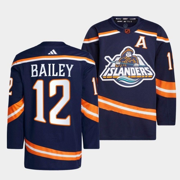 New York Islanders #12 Josh Bailey 2022 Navy Reverse Retro 2.0 Stitched Jersey