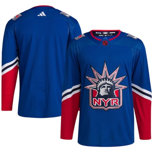 New York Rangers Blank Blue 2022-23 Reverse Retro Stitched Jersey