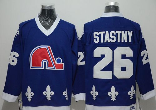 Nordiques #26 Peter Stastny Blue CCM Throwback Stitched Jersey
