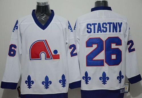 Nordiques #26 Peter Stastny White CCM Throwback Stitched Jersey