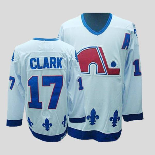 Nordiques #17 Wendel Clark Stitched CCM Throwback White Jersey