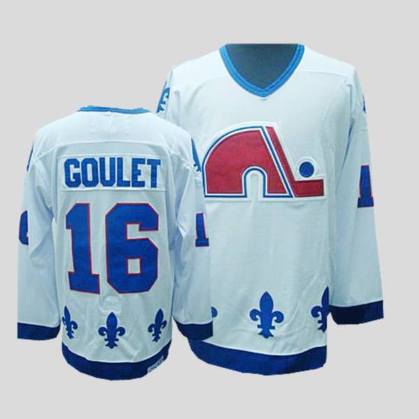 Nordiques #16 Michel Goulet Stitched CCM Throwback White Jersey