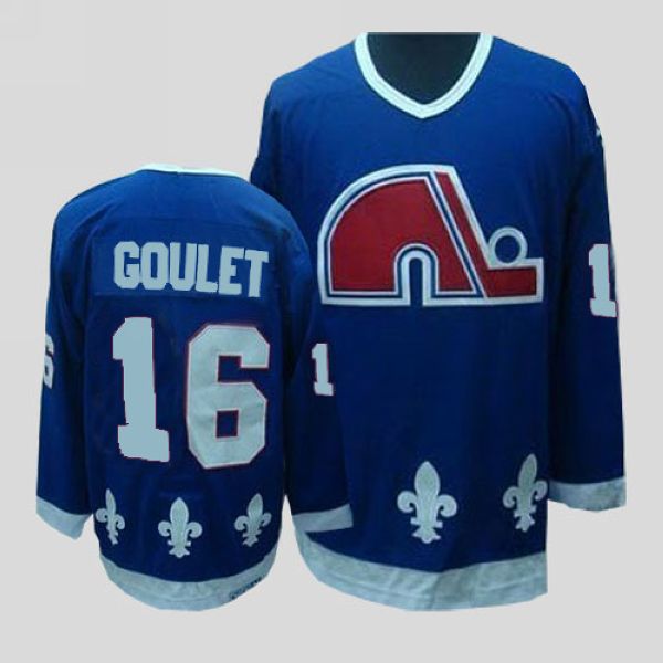 Nordiques #16 Michel Goulet Stitched CCM Throwback Blue Jersey