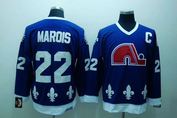 Nordiques #22 Mario Marois Stitched CCM Throwback Blue Jersey