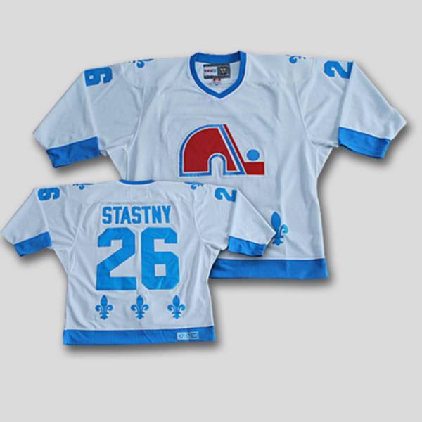 Nordiques #26 Peter Stastny Stitched CCM Throwback White Jersey