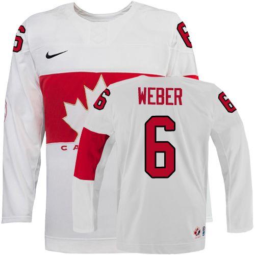 Olympic 2014 CA. #6 Shea Weber White Stitched Jersey